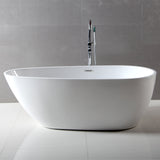 ALFI | AB8861 59 inch White Oval Acrylic Free Standing Soaking Bathtub