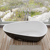 ALFI | AB8862 59 inch Black & White Oval Acrylic Free Standing Soaking Bathtub
