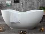 ALFI |  AB9949 66" White Solid Surface Smooth Resin Soaking Bathtub