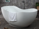ALFI |  AB9949 66" White Solid Surface Smooth Resin Soaking Bathtub