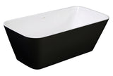ALFI | AB9952BM 67" Black & White Matte Rectangular Solid Surface Resin Soaking Bathtub