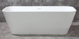 ALFI | AB9952 67" White Rectangular Solid Surface Smooth Resin Soaking Bathtub