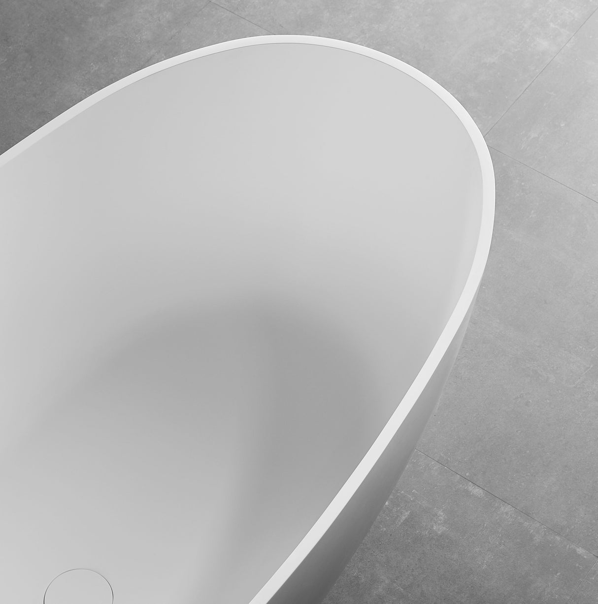 ALFI | AB9975 59" White Oval Solid Surface Resin Soaking Bathtub