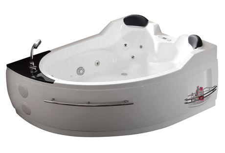 EAGO |  AM113ETL-L 5.5 ft Right Drain Corner Acrylic White Whirlpool Bathtub for Two
