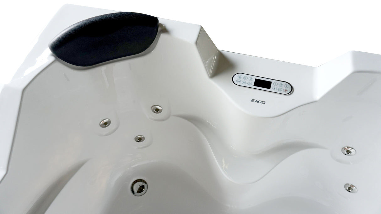 EAGO |  AM113ETL-L 5.5 ft Right Drain Corner Acrylic White Whirlpool Bathtub for Two