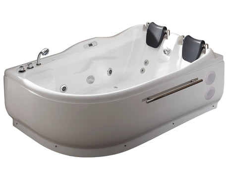 EAGO | AM124ETL-L 6 ft Right Drain Corner Acrylic White Whirlpool Bathtub for Two