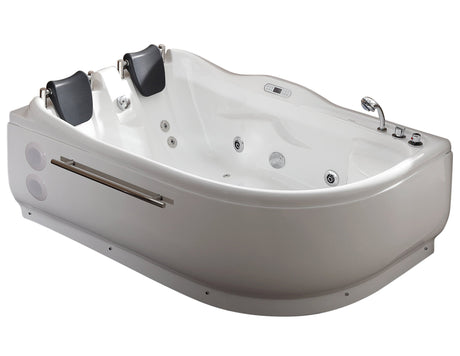 EAGO | AM124ETL-R 6 ft Left Drain Corner Acrylic White Whirlpool Bathtub for Two