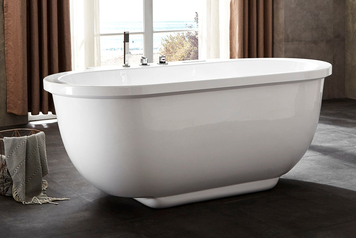 EAGO | AM128ETL 6 ft Acrylic White Whirlpool Bathtub w Fixtures