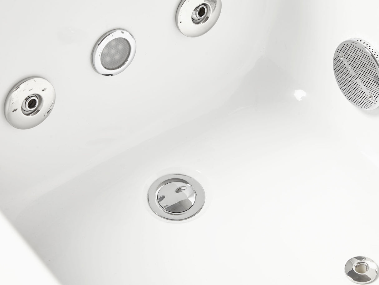 EAGO | AM154ETL-L5 5 ft Acrylic White Rectangular Whirlpool Bathtub w Fixtures