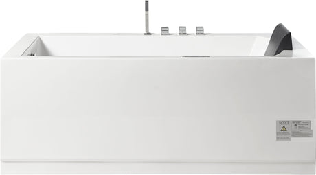 EAGO | AM154ETL-L5 5 ft Acrylic White Rectangular Whirlpool Bathtub w Fixtures