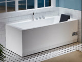 EAGO | AM154ETL-L6 6 ft Acrylic White Rectangular Whirlpool Bathtub w Fixtures