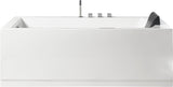 EAGO | AM154ETL-L6 6 ft Acrylic White Rectangular Whirlpool Bathtub w Fixtures