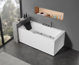 EAGO | AM154ETL-R5 5 ft Acrylic White Rectangular Whirlpool Bathtub w Fixtures