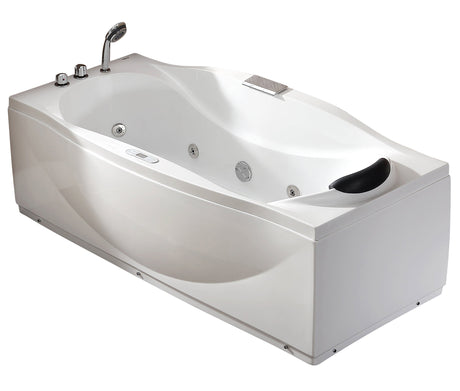 EAGO | AM189ETL-L 6 ft Right Drain Acrylic White Whirlpool Bathtub w Fixtures