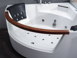 EAGO | AM197ETL 5 ft Clear Rounded Corner Acrylic Whirlpool Bathtub for Two