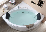 EAGO | AM200 5' Rounded Modern Double Seat Corner Whirlpool Bath Tub with Fixtures