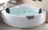 EAGO | AM200 5' Rounded Modern Double Seat Corner Whirlpool Bath Tub with Fixtures