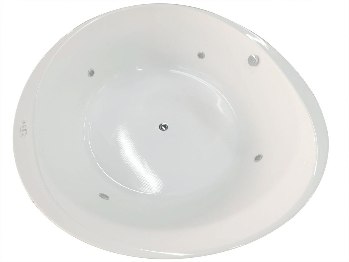 EAGO | AM2130  66" Round Free Standing Acrylic Air Bubble Bathtub