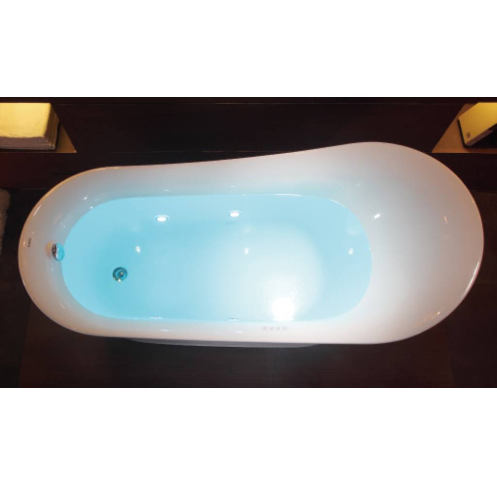 EAGO | AM2140 68" White Free Standing Oval Air Bubble Bathtub