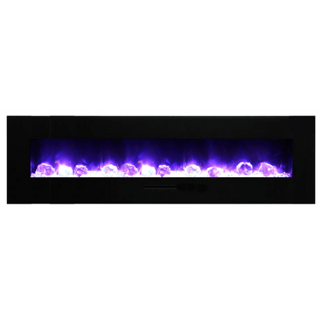 Amantii | 72" Wall Mount/Flush Mount Electric Fireplace with Glass Surround