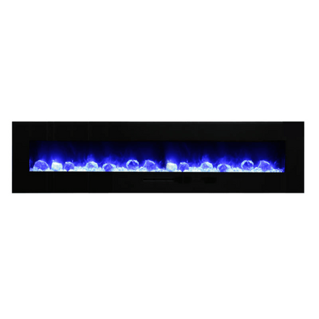 Amantii | 88" Wall Mount/Flush Mount Electric Fireplace with Glass Surround