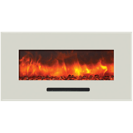Amantii | Decorative White Glass Surrounds for Wall Mount/Flush Mount Series Electric Fireplace