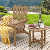 Costway | 18 Inch Round Weather-Resistant Adirondack Side Table
