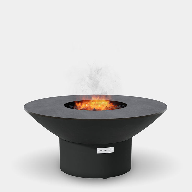 Arteflame | 40 Black Label Grill With Grill Grate And Seasoning Puck - Low Round Base