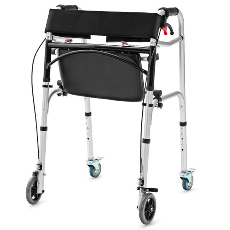 Costway | Height Adjustable Aluminum Walker with Rolling Wheels and Brakes
