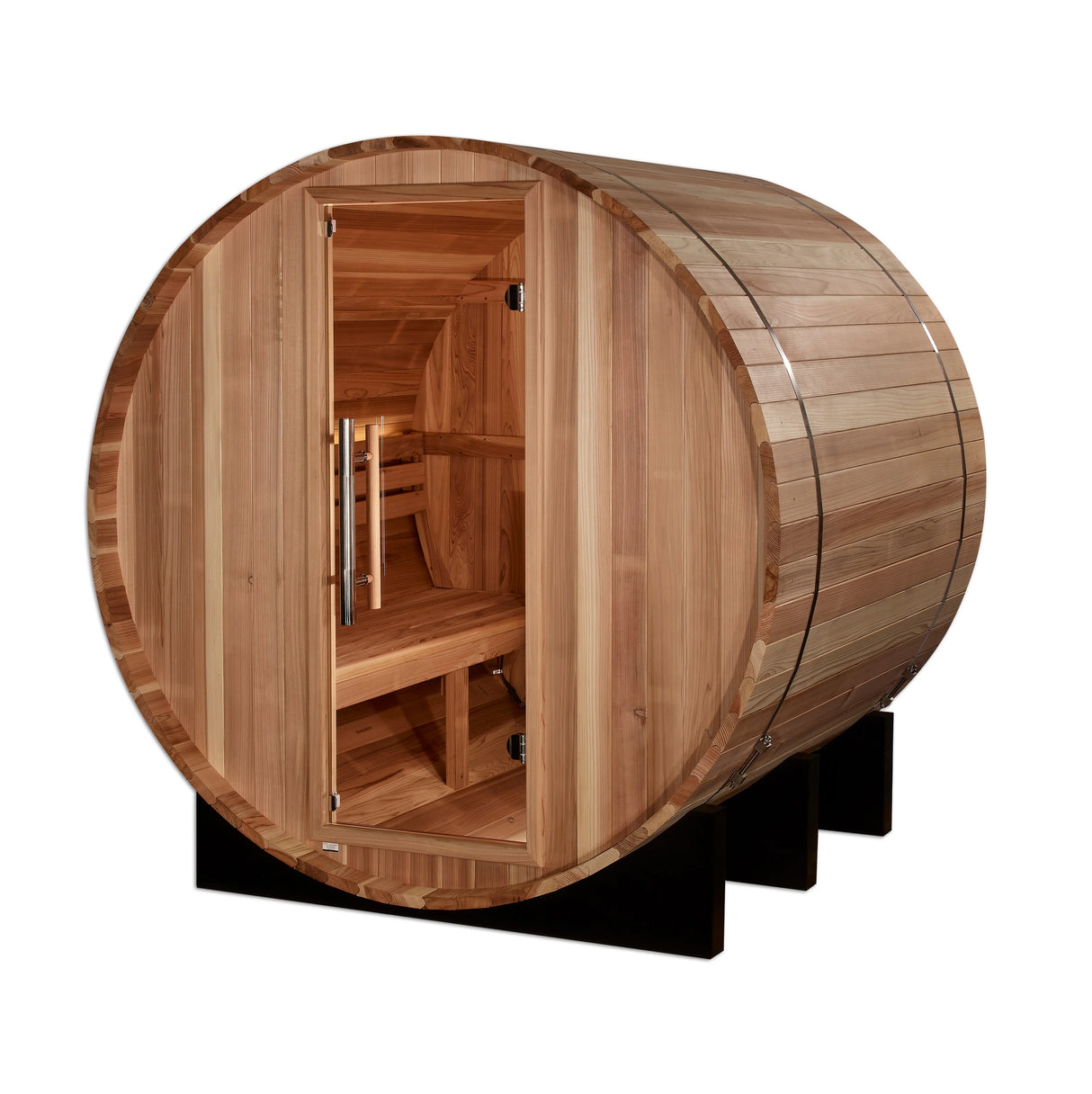 Golden Designs | "St. Moritz" 2-Person Barrel Traditional Steam Sauna -  Pacific Cedar