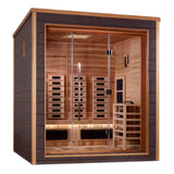 Golden Designs | Visby 3-Person Outdoor-Indoor PureTech™ Hybrid Full Spectrum Sauna (GDI-8223-01) - Canadian Red Cedar Interior