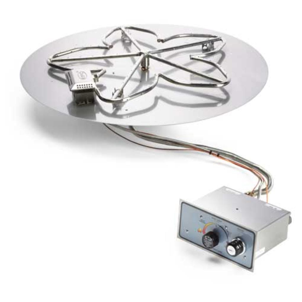 HPC | 14" Round Flat Pan - Push Button Flame Sensing Ignition Fire Pit Insert