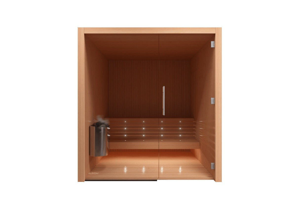 Auroom | Libera Glass 5-6-Person Indoor Traditional Sauna