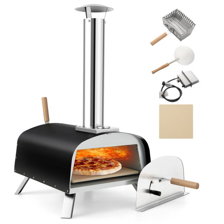 Costway | Portable Multi-Fuel Pizza Oven with Pizza Stone and Pizza Peel