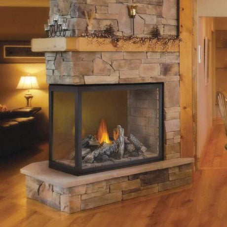 Napoleon | Ascent Multi-View Direct Vent Peninsula Gas Fireplace with Logs