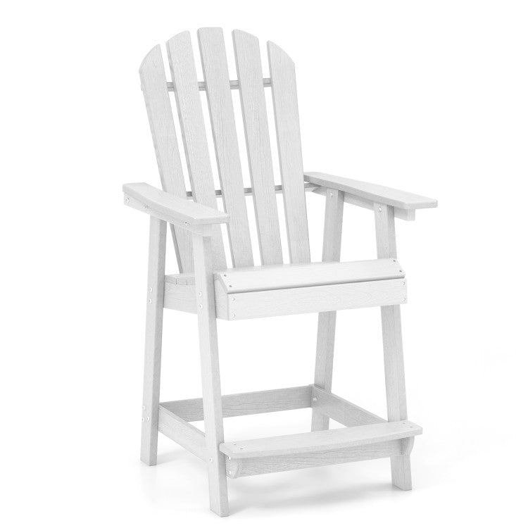 Costway | HDPE Patio Chair with Armrest and Footrest for Indoor Outdoor