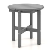 Costway | 18 Inch Adirondack Round Side Table with Cross Base and Slatted Surface