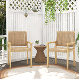 Costway | Indoor Outdoor Wood Chair Set of 2