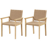 Costway | Indoor Outdoor Wood Chair Set of 2