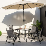Costway | Patio Dining Set for 4 with Umbrella Hole
