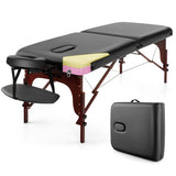 Costway | Folding Massage Table with Height-adjustable Beech Wood Frame