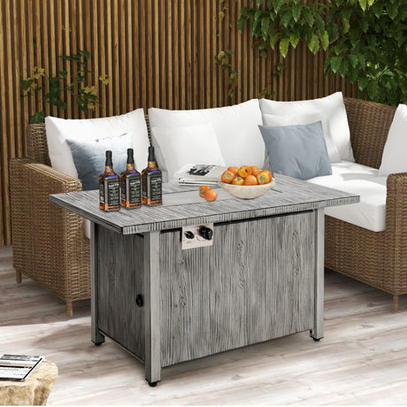 Costway | 43 Inch 50,000 BTU Propane Fire Pit Table with Removable Lid