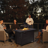 Costway | 42 Inch 60,000 BTU Rectangular Propane Fire Pit Table with Waterproof Cover