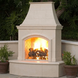 American Fyre Designs | 65" Phoenix Vent Free Gas Fireplace with Corner Square Edge Hearth