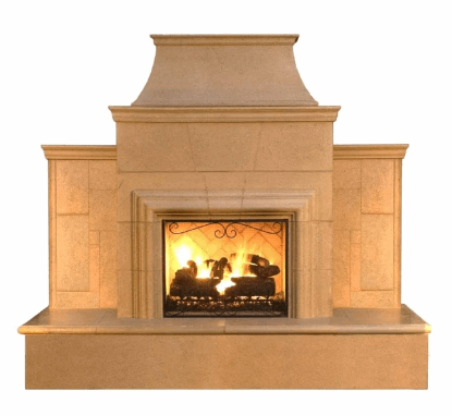 American Fyre Designs | 110" Grand Cordova Vented Gas Fireplace with Rectangle Extended Bullnose Hearth