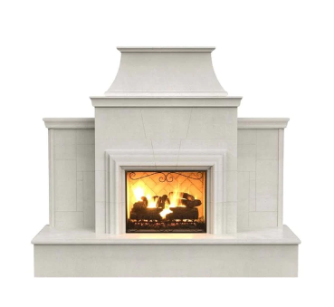 American Fyre Designs | 110" Grand Cordova Vented Gas Fireplace with Rectangle Extended Bullnose Hearth