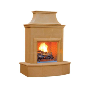 American Fyre Designs | 65" Petite Cordova Vent Free Gas Fireplace with Corner Square Edge Hearth