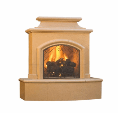 American Fyre Designs | 65" Mariposa Vented Gas Fireplace with 16” Radiused Bullnose Hearth