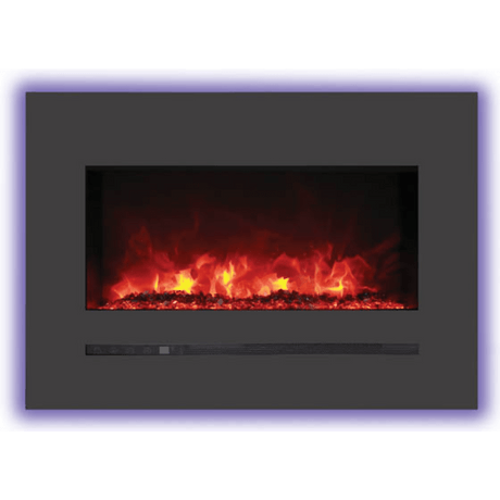Sierra Flame by Amantii | 26" Wall Mount/Flush Mount Electric Fireplace with Deep Charcoal Colored Steel Surround