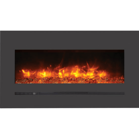 Sierra Flame by Amantii | 34" Wall Mount/Flush Mount Electric Fireplace with Deep Charcoal Colored Steel Surround